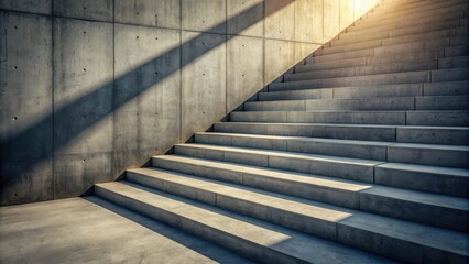Aufkleber - Concrete Stairs Leading to a Bright Future with Shadowed Walls