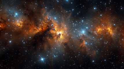 Wall Mural - cosmic nebula with bright stars and deep colors illuminated in the vast universe