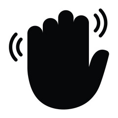 Wall Mural - Wave hands icon. Waving hand icon. Wave hand in black.