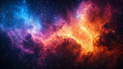 Wall Mural - cosmic nebula with bright stars and deep colors illuminated in the vast universe