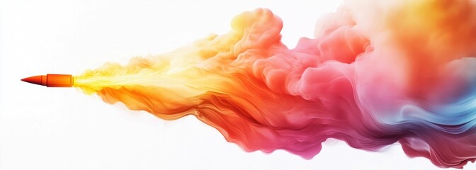 Wall Mural - Bullet Colorful Smoke Trail Abstract Art Design