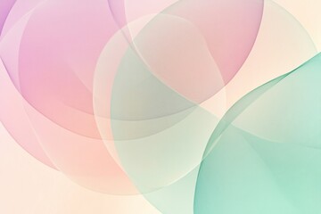 Aufkleber - Overlapping pastel circles create a soft background with space for text and design elements. Generative AI