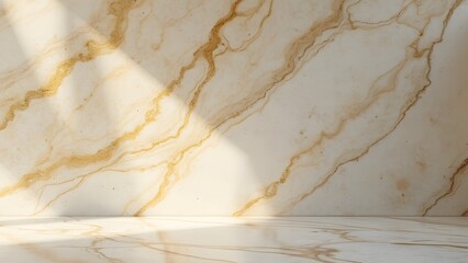 Serene Swirling Carrara Marble Texture, Elegant Beige and Gold Background, Soft Light, Timeless Design