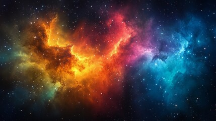 Wall Mural - cosmic nebula with bright stars and deep colors illuminated in the vast universe