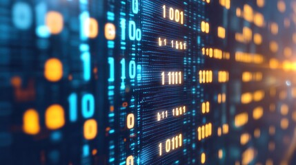 Digital Binary Code Data Stream Abstract Background