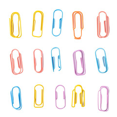 Sticker - Colorful Paperclips Collection: A vibrant array of assorted paperclips in various colors, ideal for office supplies, stationery, or design elements.