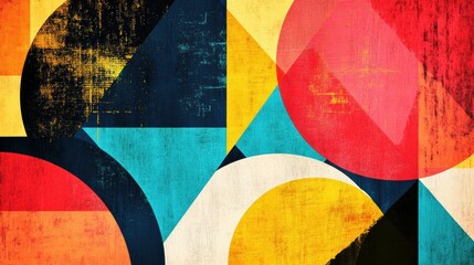 Canvas Print - Creative abstract retro risograph design with vibrant colors and textures for mock up applications. Generative AI