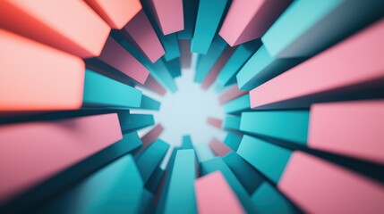 Wall Mural - a kaleidoscopic explosion of neon colors and shapes, creating a mesmerizing and abstract visual expe