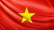 © TheFlagCompany - Vietnam flag picture, close-up shot of vietnamese nation flag, asia, animated flag background photo, 3D photo of a flag, national symbol of asian country, patriotism, full screen