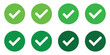 © Dynamic-Designs - Green check mark icon set. Tick symbols, checklist signs, vector illustration.