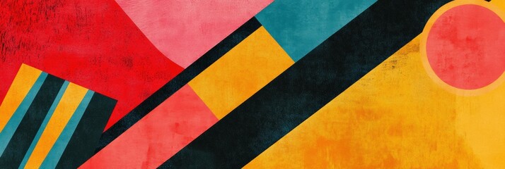 Leinwandbilder - Vibrant abstract retro risograph design with ample copy space for text or branding elements. Generative AI