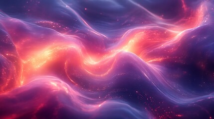 Red Digital Backdrop Enhanced by Futuristic Abstract Waves in Stunning Motion background