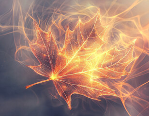 Wall Mural - Fiery Maple Leaf