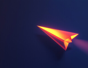 Wall Mural - Glowing Paper Plane