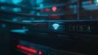 © LU - A close-up of a glowing wi-fi symbol on a modern digital device, with a blurred background of connected network cables and routers, symbolizing internet service connectivity. Shot with a shallow depth