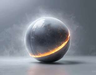 Wall Mural - Fiery Planet Sphere