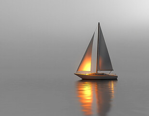 Wall Mural - Sailboat Sunset