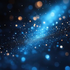 Wall Mural - blurry image of blue lights and stars against a dark background, ideal for use in designs related to