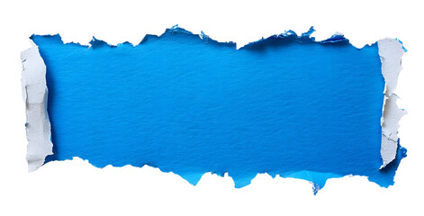 morceau de carton bleu déchiré, png sur fond transparent