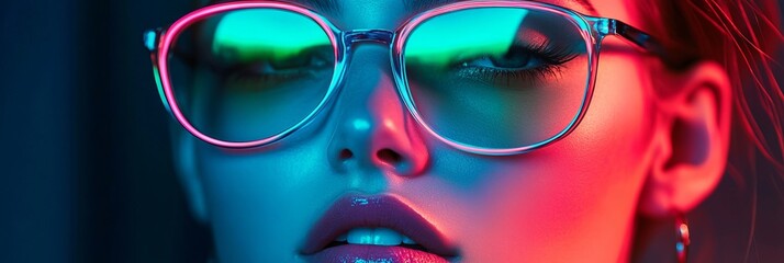 Wall Mural - neon blue, pink, green concept