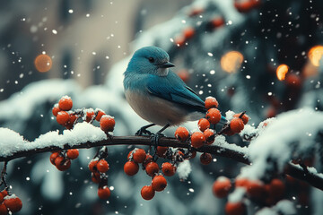 Wall Mural - Wild Birds In Winter