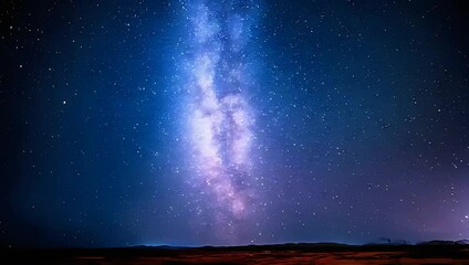 Wall Mural - milky way timelapse with twinkling stars and shooting meteors
