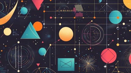 Geometry of Space series. Visually attractive backdrop made of conceptual grids curves and fractal elements suitable as element for layouts on physics mathematics technology science and education.