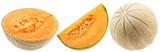set of melons isolated on a white background