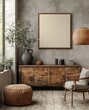 © serdon - Mock up frame in a home interior setting with a Scandinavian style, 3D rendering