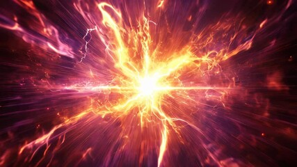 Wall Mural - Vibrant Energy Explosion Fills the Cosmos With Radiant Colors and Dynamic Patterns