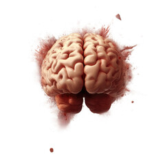 Brain exploding on a transparent background, visualizing creative thinking and innovation. 