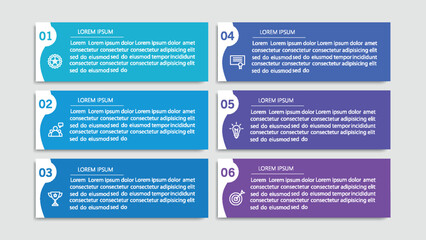  Business vector infographic design template with icons and 6 options or steps