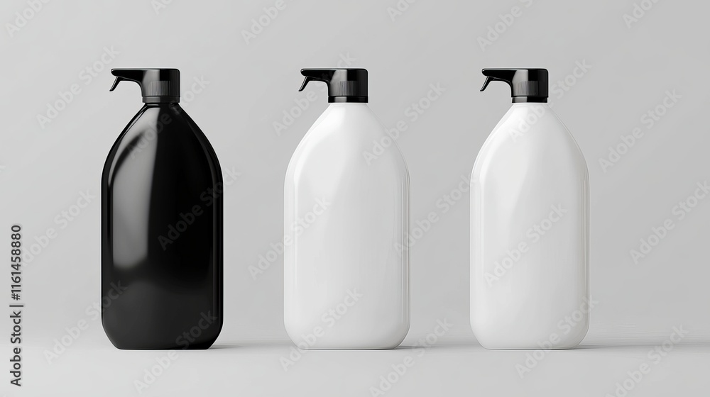Realistic laundry detergent plastic bottle Vector mockup template for ...