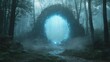 © Степан Озарчук - Mysterious portal shimmering in the heart of an ancient grove