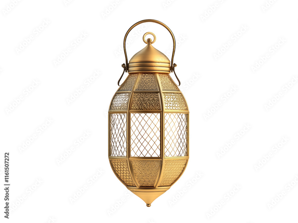 Gold metallic gold ramadan lantern isolated on transparent background ...