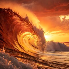 Wall Mural - sunset over the sea
