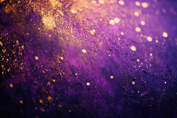 Vibrant purple and gold abstract texture with shimmering details