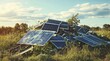 © zahidcreat0r - Pile of Broken and Old Solar Panels on the Ground