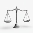 © saichon - A classic balance scale symbolizing justice and fairness, featuring a central support and two hanging pans.