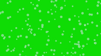 Wall Mural - Video of snowflakes isolated on a black artificial background for chroma key. Beautiful Realistic snowfall of real snowflakes
