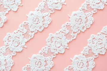Poster - Lace inspired seamless pattern featuring intricate floral designs on a soft pastel background. Generative AI