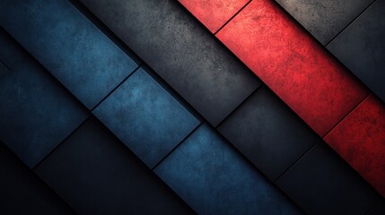 Canvas Print - Abstract red and blue diagonal textured background.