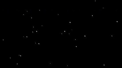 Wall Mural - Video of snowflakes isolated on a black artificial background. Alpha channel available in 3840 x 2160 px. Use transparency mode, screen or blend mode.