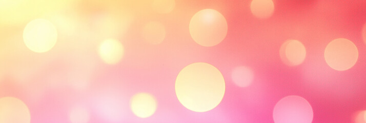 Poster - Blurred pastel pink and yellow background with soft bokeh lights