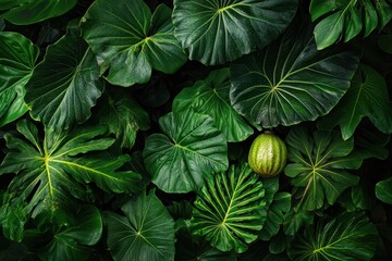 Wall Mural - Garden tree with breadfruit leaves and ripe fruit