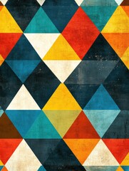 Aufkleber - Mosaic pattern of colorful triangles creating an artistic design suitable for various decor styles. Generative AI