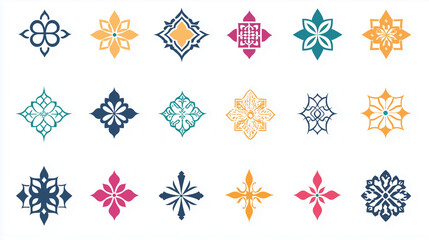 seamless pattern with stars and different shapes