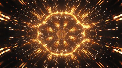 Canvas Print - Mesmerizing abstract fractal light effects on a dark background for a futuristic and dynamic look.