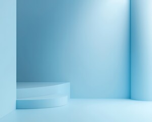 Wall Mural - minimal light blue abstract background with subtle lighting for product presentations or branding.