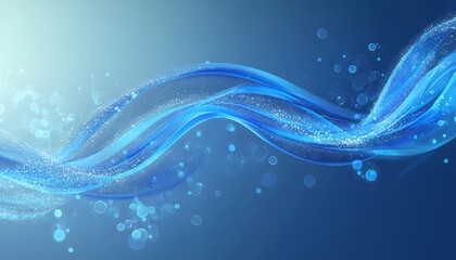 Wall Mural - blue abstract bokeh light circles on a smooth gradient background